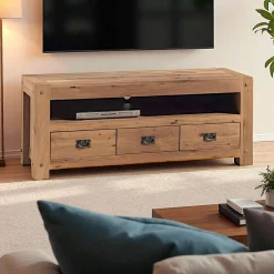 Fjord Meubles Tv En Bois|Meubles Tv Scandinaves|Meuble TV bois de chêne 2 tiroirs