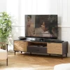ALMEIRA Meubles Tv Industriels|Meubles Tv En Bois|Meuble TV bois noir 1 tiroir 2 portes en pin