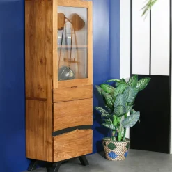 BARBADE Meubles Tv En Bois|Meuble tv bois recyclé teck laque noire