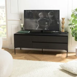 MAYENCE Meubles Tv En Bois|Meuble TV contemporain bois couleur naturelle 1 porte 2 tiroirs