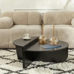 MARFA Meubles Tv En Bois|Meuble TV design effet travertin - 3 portes, niches