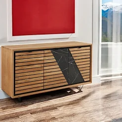 ESSEN Meubles Tv En Bois|Meuble tv design en bois de chêne finition miel, 3 tiroirs