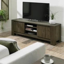 ALLEN Meubles Tv En Bois|Meuble tv en bois de chêne fumé