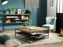 Swing Meubles Tv En Bois|Meuble TV extensible et modulable en teck recyclé 2 tiroirs