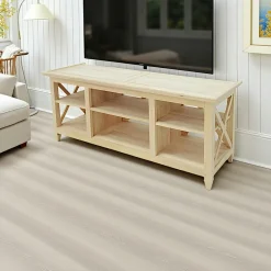 Maori Meubles Tv En Bois|Meuble TV Hévéa 6 niches 140x45x58cm TRADITION