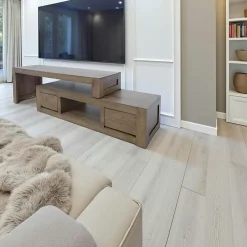 Olga Meubles Tv En Bois|Meuble TV hévéa 2 parties 137CM