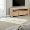 Attan Meubles Tv Scandinaves|Meubles Tv En Bois|Meuble TV Hévéa 3 tiroirs, 1 grande niche 120x40x50cm