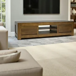 Olga Meubles Tv En Bois|Meuble TV hévéa 150cm