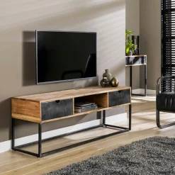 BUNBURY Meubles Tv En Bois|Meuble tv industriel tiroirs métal