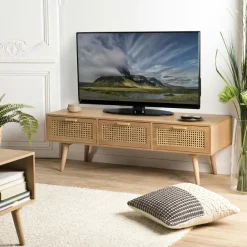 ALGA Univers Déco·Scandinave Hygge|Meubles Tv Vintage|Meuble tv moderne avec cannage