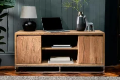 RIVERSIDE Meubles Tv En Bois|Meuble TV moderne chêne acier 120 cm