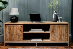 RIVERSIDE Meubles Tv En Bois|Meuble TV moderne chêne acier 150 cm