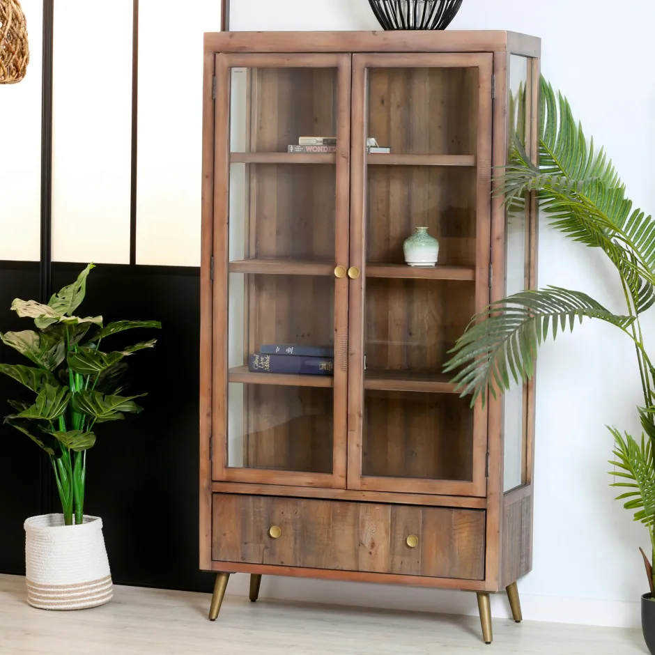 PADANG Univers Déco·Vintage|Meubles Tv Vintage|Meuble tv vintage 2 tiroirs 2 niches