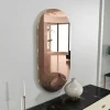 CODY Miroirs|Miroir de salon ovale bronze bordure dorée 85 cm