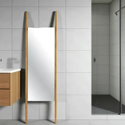 IENA Miroirs|Miroir d'entrée vertical - baguettes latérales bois