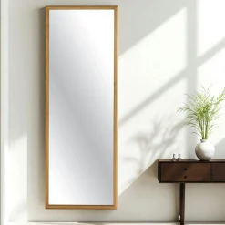 IENA Miroirs|Miroir d'entrée vertical - cadre bois clair 140 cm