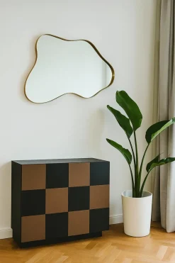 BRIG Miroirs|Miroir design organique - bords dorés