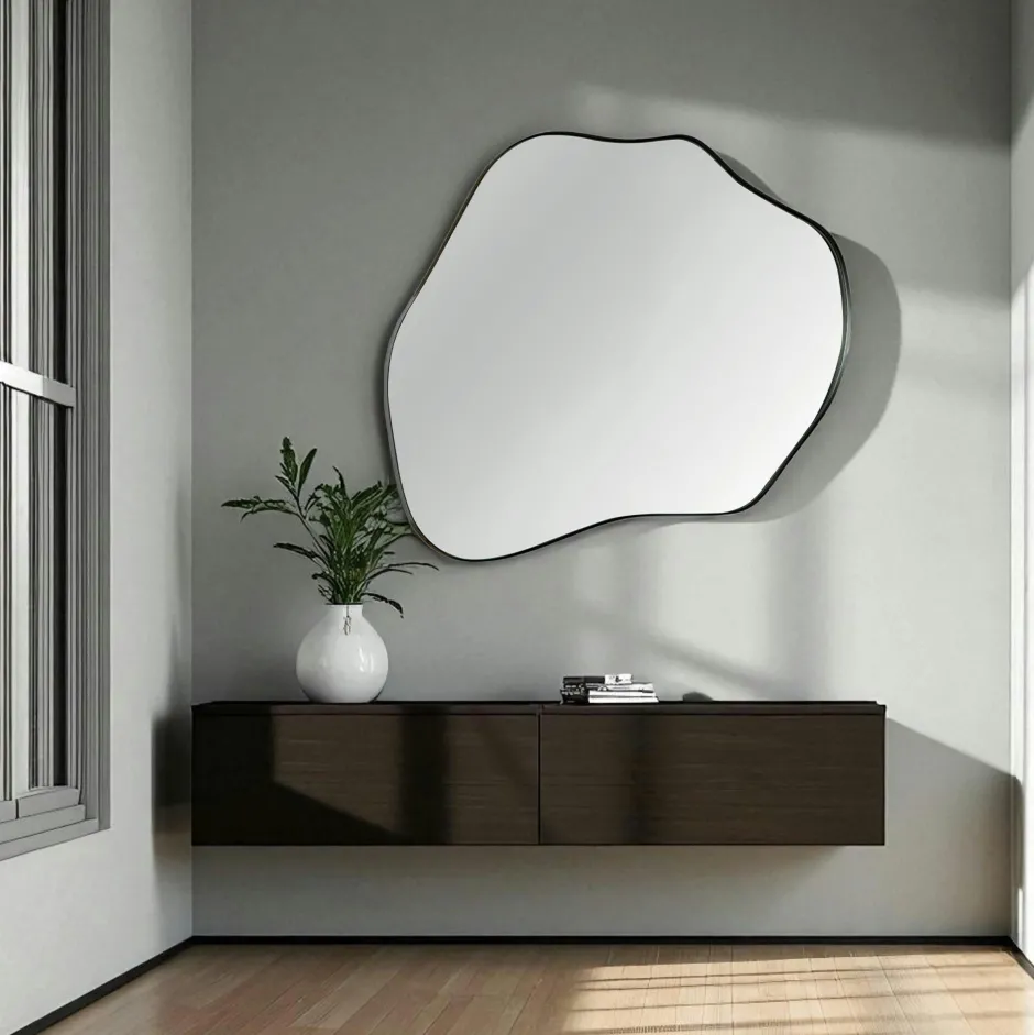 BRIG Miroirs|Miroir design organique - bords dorés