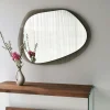 CODY Miroirs|Miroir design organique cadre verre ambré 75 cm
