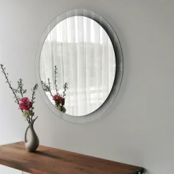 CODY Miroirs|Miroir design organique cadre verre ambré 75 cm