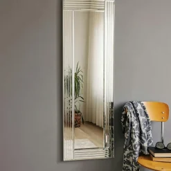 CODY Miroirs|Miroir horizontal moderne chic - cadre strié 120 cm