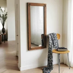 HILO Miroirs|Miroir mural en bois brun - format vertical