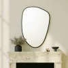 CODY Miroirs|Miroir mural organique cadre noir 91 cm - style moderne