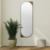 CODY Miroirs|Miroir mural plein pied effet noyer - forme capsule 152 cm