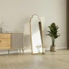 CODY Miroirs|Miroir plein pied arche décorative, effet bois clair 160 cm