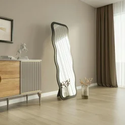 CODY Miroirs|Miroir plein pied blanc - cadre vague 160 cm