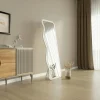 CODY Miroirs|Miroir plein pied blanc avec ondulations - style moderne