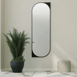 CODY Miroirs|Miroir plein pied noir - forme capsule 152 cm