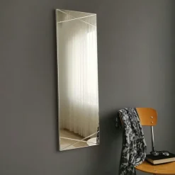 CODY Miroirs|Miroir rectangulaire mural avec décor croisé 105 cm