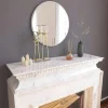 CODY Miroirs|Miroir rond blanc moderne avec fin cadre Ø60 cm
