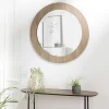 Landaise Miroirs|Miroir rond cadre bois moderne