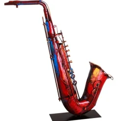 Objets Décoration·Figurines / Statues|Objet déco salon saxophone métal peint