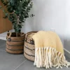 Rangements Déco·Paniers / Boîtes De Rangement|Vannerie Rotin|Panier cache-pot en feuille de bananier, tons noir et naturel (lot de 2)
