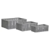 Rangements Déco·Paniers / Boîtes De Rangement|Vannerie Rotin|Panier de rangement déco en coton gris et blanc (lot de 3)