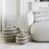 Rangements Déco·Paniers / Boîtes De Rangement|Vannerie Rotin|Panier de rangement déco forme ronde avec couvercle (lot de 2)