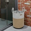 IZMIR Rangements Déco·Paniers / Boîtes De Rangement|Panier de rangement en coton tressé – gris et beige