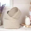 Rangements Déco·Paniers / Boîtes De Rangement|Panier de rangement en coton beige, tressage bicolore (lot de 3)