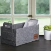 Rangements Déco·Paniers / Boîtes De Rangement|Panier de rangement gris en feutrine – avec poignées