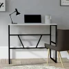 JENA Bureaux En Bois|Petit bureau moderne noir avec plateau blanc