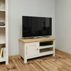 BATH Meubles Tv En Bois|Petit meuble TV en bois finition gris clair