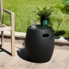 HERCULE Tables Basses De Jardin|Petite table basse de jardin béton noir forme tonneau
