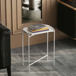 SFAX Bouts De Canapé En Métal|Petite table d’appoint noire - structure ronde, métal