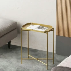 SFAX Bouts De Canapé En Métal|Petite table d’appoint noire - structure ronde, métal