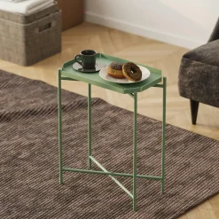 SFAX Bouts De Canapé En Métal|Petite table d’appoint noire - structure ronde, métal