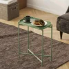 SFAX Bouts De Canapé En Métal|Petite table d’appoint verte, plateau rectangulaire