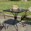 GIJON Tables De Jardin|Petite table de jardin carrée 70x70 cm métal noir